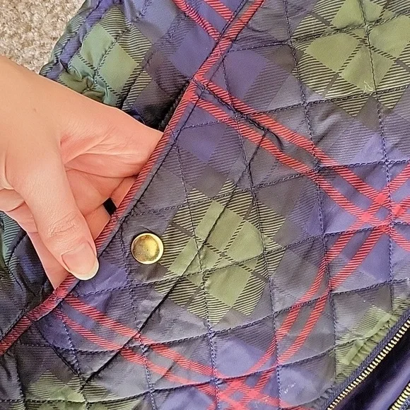 Blue Red and Green Plaid Hipster Winter Coat - Picture 4 of 4